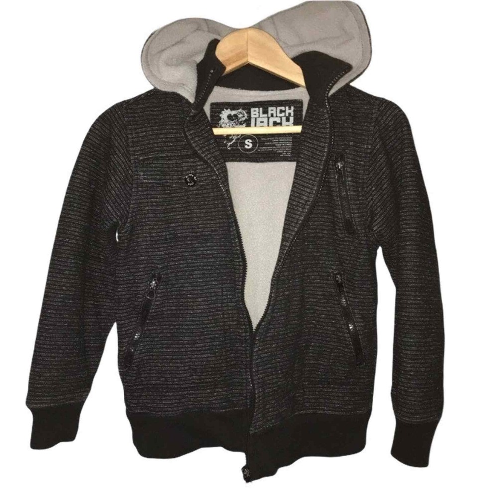Black Jack Boys Hooded Sweater Jacket Size Small‎